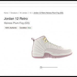 NIKE AIR JORDAN RETRO 12 HEIRESS FOG HIGH TOP SNEAKERS 7 Y